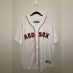 Russell Athletic Boston Red Sox Jersey, White/Red, Size L, EUC